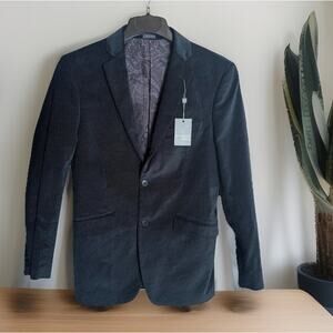 Madison Modern Fit Mens Black Cotton Brushed/Flat Velvet Sport Coat, 36R, NWT